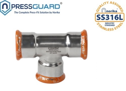 Stainless Steel 316L Press Fit Equal Tee